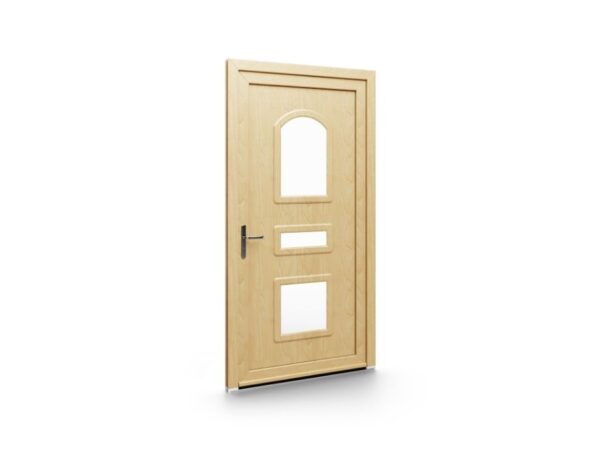Porte d’entrée PVC – Panneaux emboutis EkoGreen - 002V03