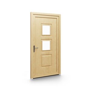 Porte d’entrée PVC – Panneaux emboutis EkoGreen - 012V02