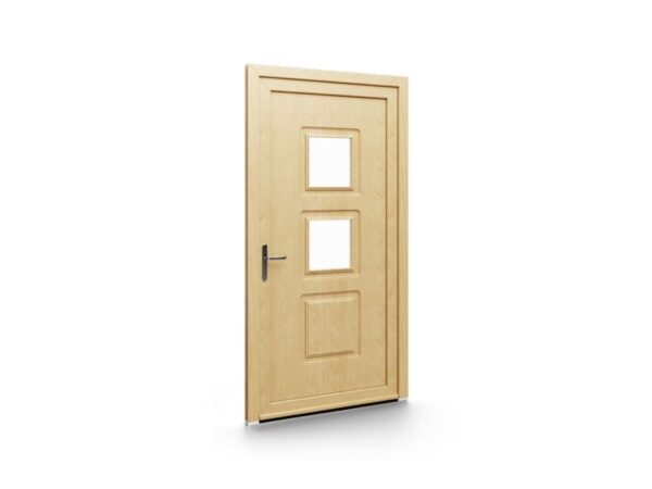 Porte d’entrée PVC – Panneaux emboutis EkoGreen - 012V02