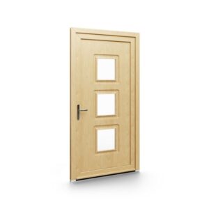 Porte d’entrée PVC – Panneaux emboutis EkoGreen - 012V03