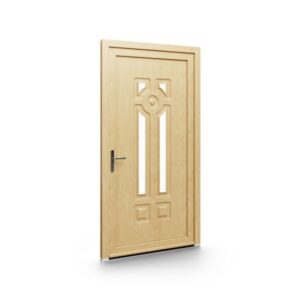 Porte d’entrée PVC – Panneaux emboutis EkoGreen - 062V04