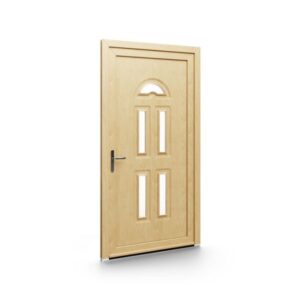 Porte d’entrée PVC – Panneaux emboutis EkoGreen - 086V05