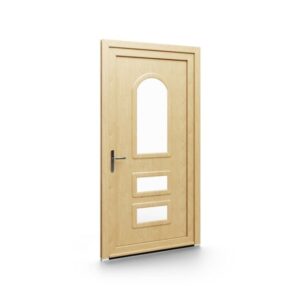 Porte d’entrée PVC – Panneaux emboutis EkoGreen - 093V03