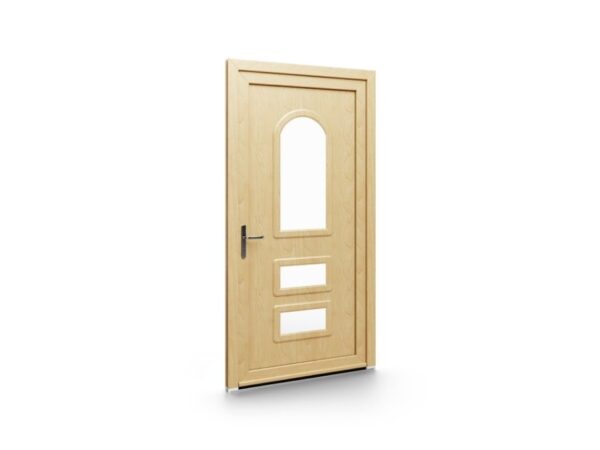 Porte d’entrée PVC – Panneaux emboutis EkoGreen - 093V03