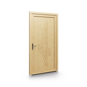 Porte d’entrée PVC – Panneaux emboutis EkoGreen - 177Dx