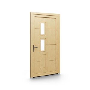 Porte d’entrée PVC – Panneaux emboutis EkoGreen - 190V02Dx