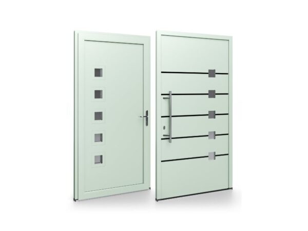Porte d’entrée PVC – Panneaux affleurants - Sofie