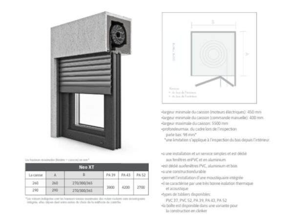 Volets roulants - Stores supérieurs Neo XT