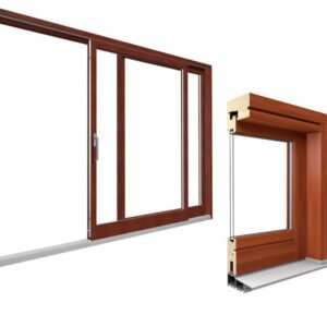 Porte terrasse bois à levage coulissant - SOFTLINE HS